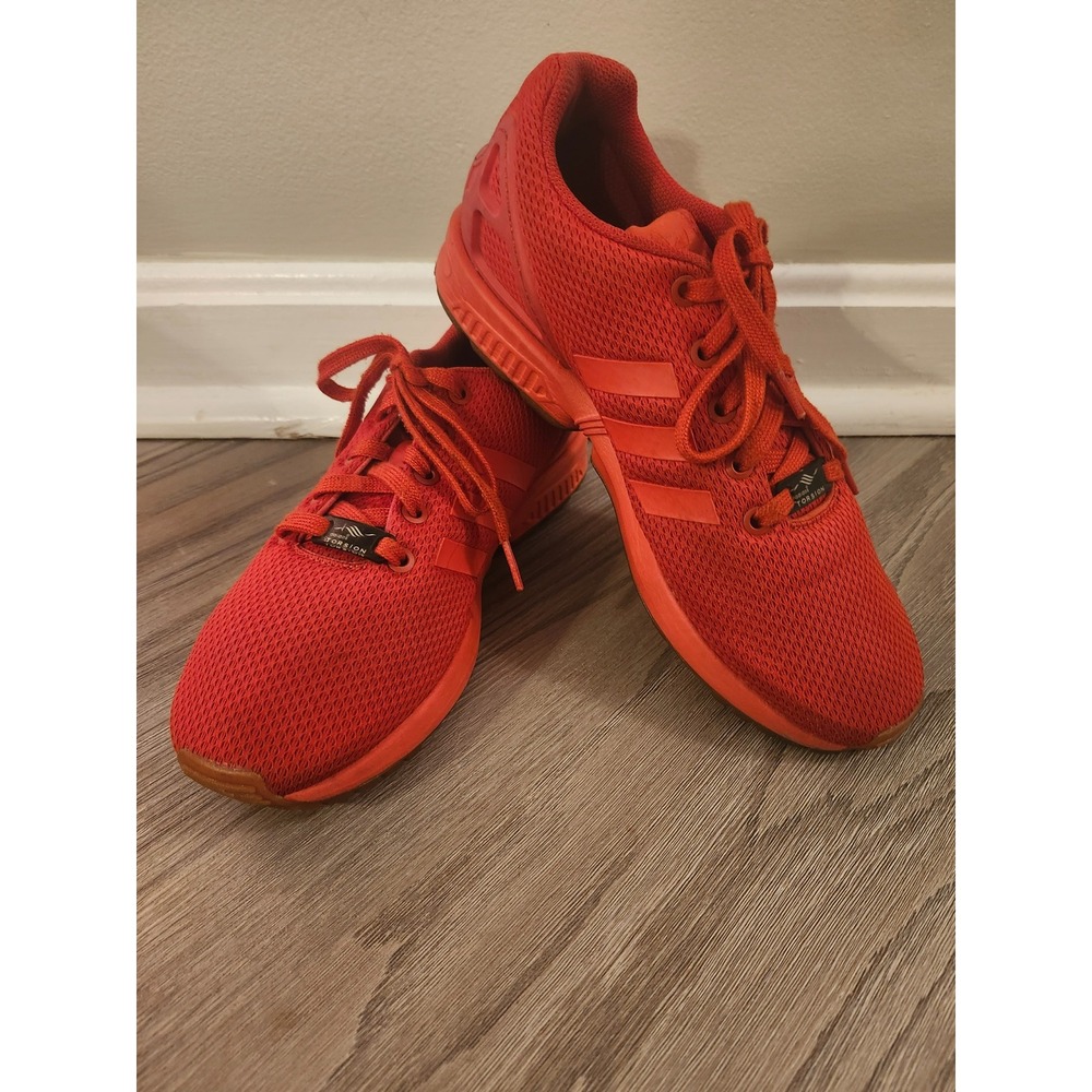 Adidas Torsion Red Mesh Lace Up Athletic Running Shoes Women size 6.5